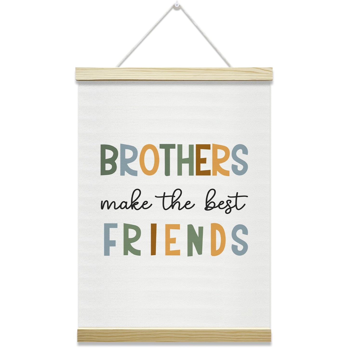 Nopoben Brothers Poster Hanger Frame - Brothers Make the Best Friends, Kids Room Wall Art With Wooden Poster Hanger, Boys Bedroom Playroom Game Room Decor(12x16 Inches)-04