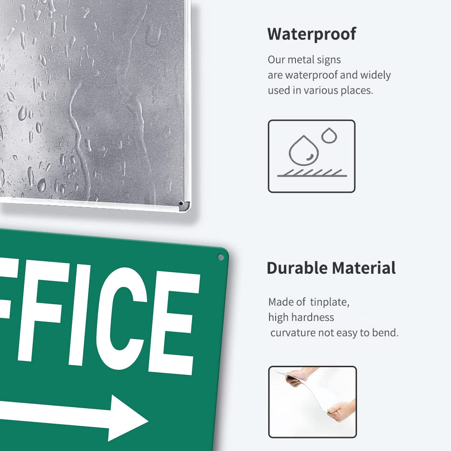 Custom Metal Sign For Doors - Office & Home - 8 x 12 In