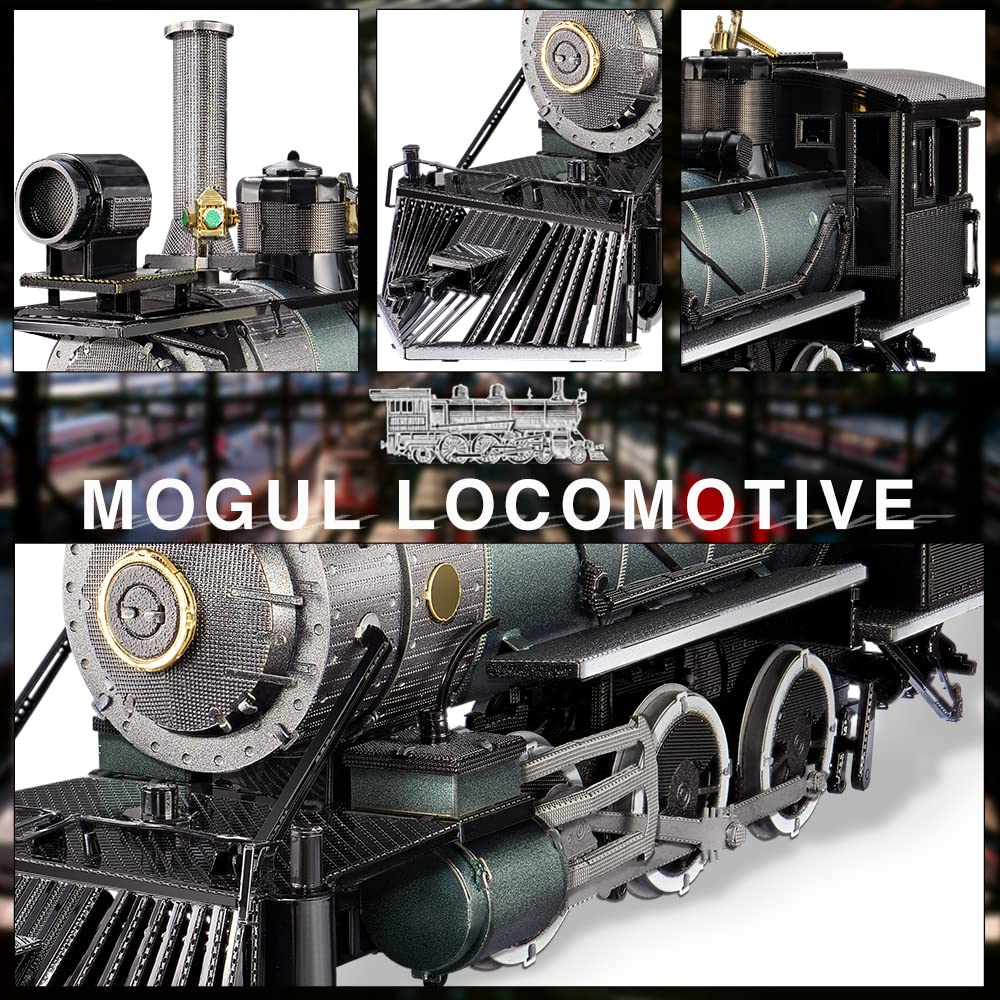 Piececool 3D Puzzle for Adults, Mogul Steam Engine Steamer 3D Metal Model Building Kits Challenging Assembly Hobbies DIY Crafts Kits, Best Birthday Christams Gifts