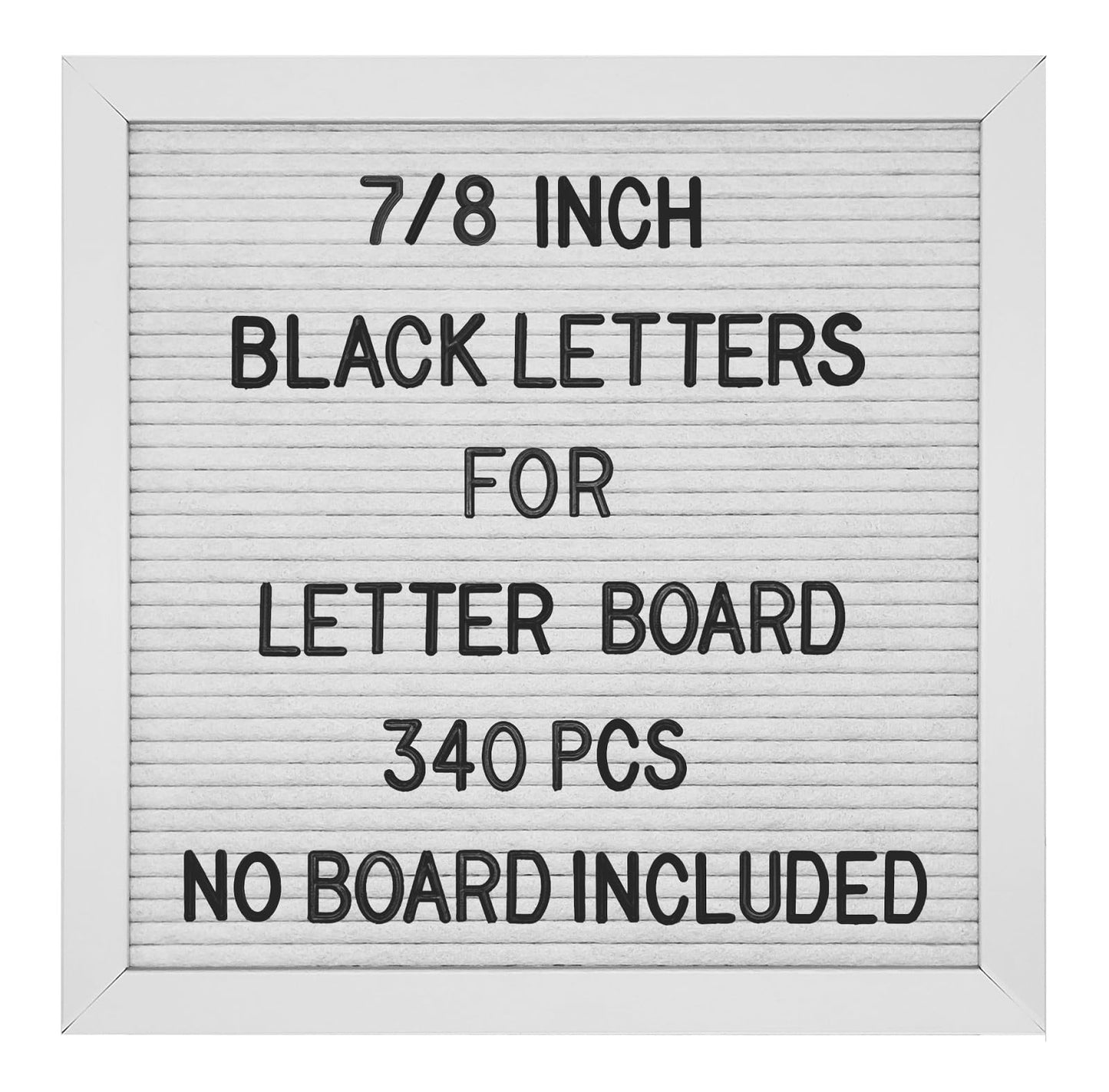 G GAMIT Felt Letter Board Letters Set, Pre-Cut 340pcs 7/8 inch(0.875") Black Letters Only(No Board Included)