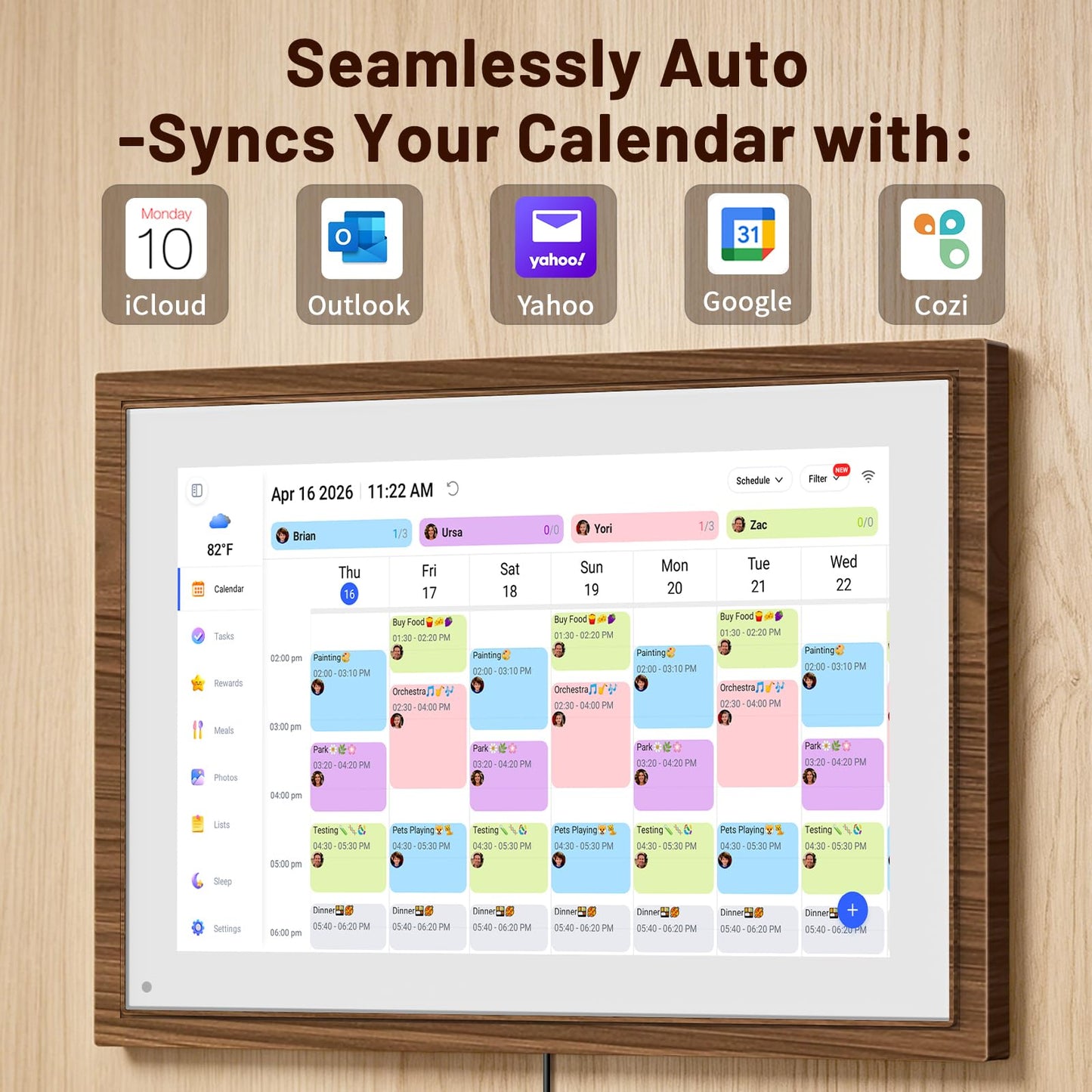 10.1 Inch Digital Calendar & Chore Chart – Smart Touchscreen Interactive Display, Electronic Calendar for Family Organization, Digital Wall Calendar& Desk calendar for Family Schedules, family calendar for wall