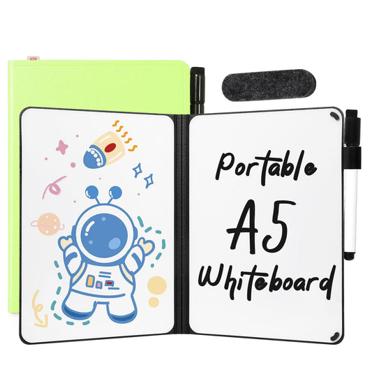 AGM Portable White Board Dry Erase, Double Sided Folding Whiteboards with Pen, Small Dry Erase Board for Study, Meeting, Doodling, Planning, Grass Green