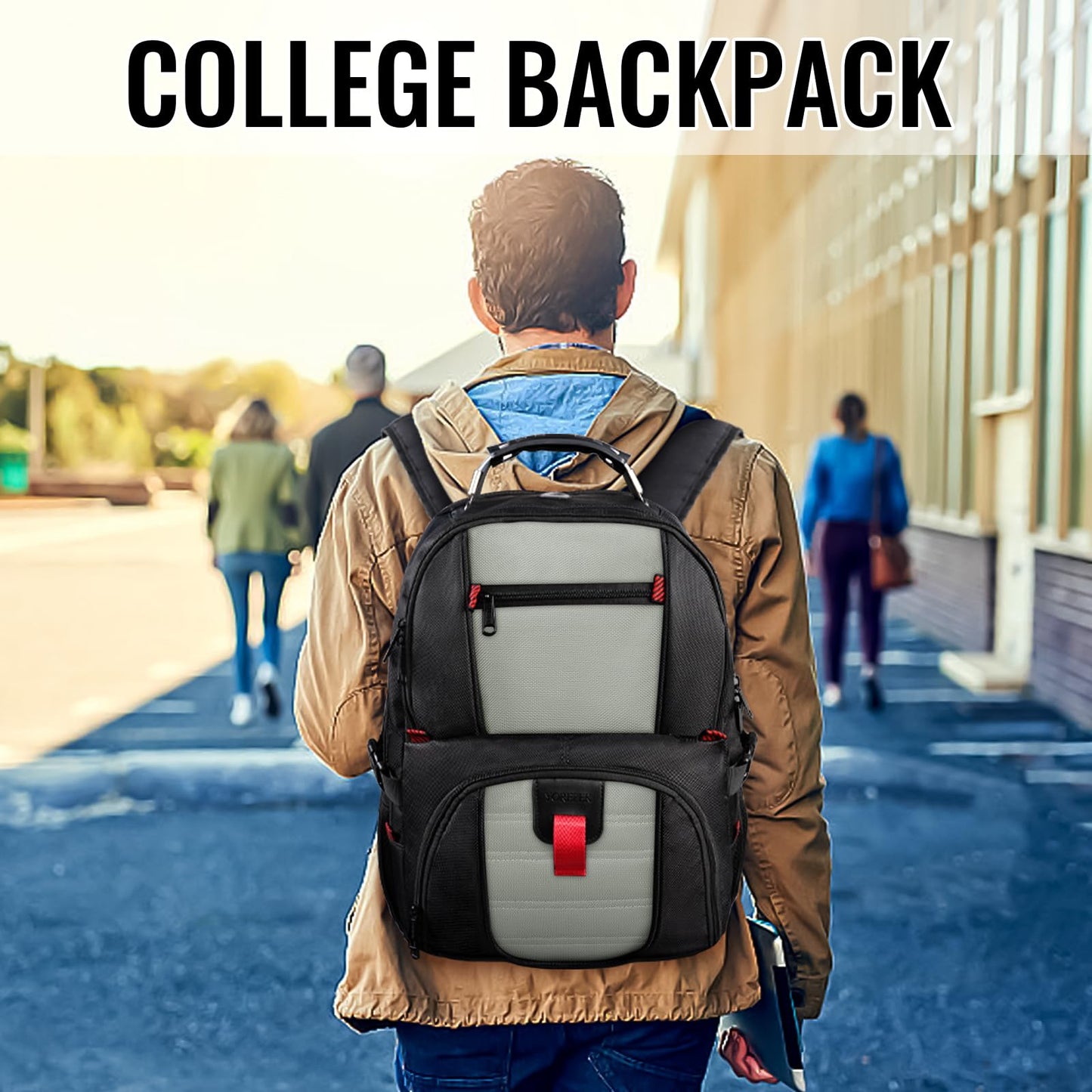 YOREPEK Large Backpack for Men, Extra Large Laptop Backpacks for Men Women, Water Resistant Travel Backpack Airline Approved Business Work Bag Fits 17 Inch Computer, Black