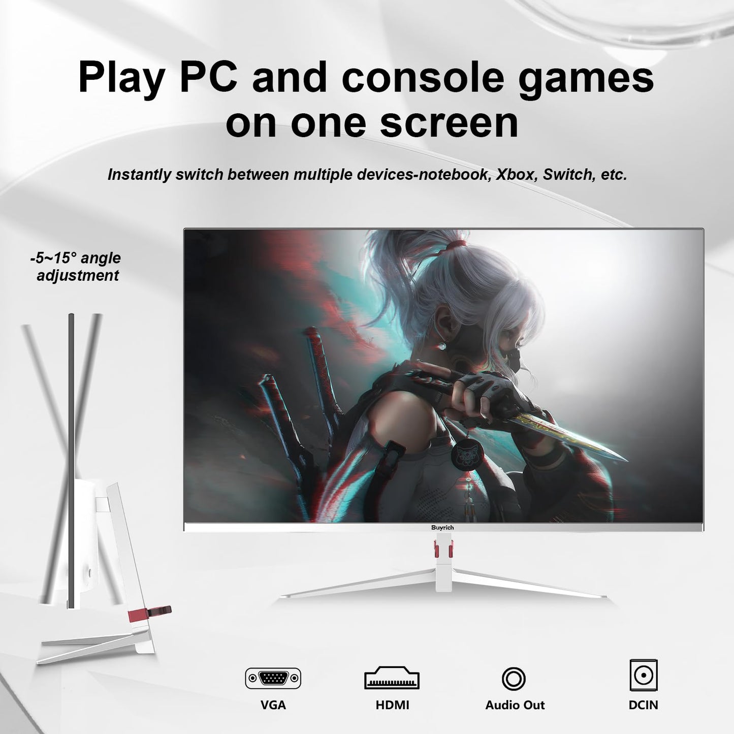 BUYRICH 27 Inch Computer Monitor 100Hz IPS FHD 1080P,Built-in Speakers, Frameless Gaming Monitor with FreeSync/G-Sync Compatible, HDR10, HDMI/DP Ports, VESA Mount, Tilt Adjustable