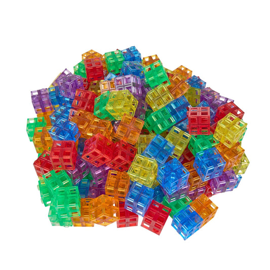 Excellerations Translucent Grid Linking Cubes - 200 Pieces
