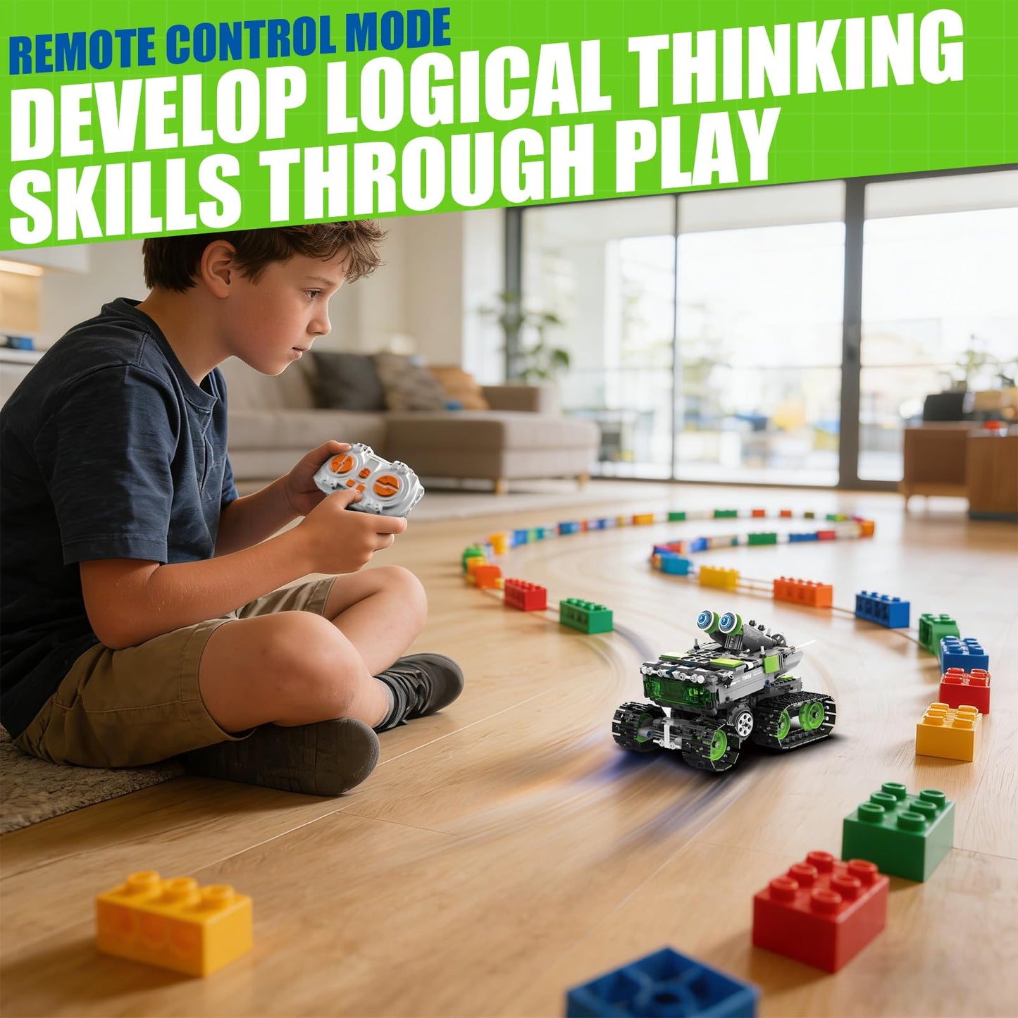 HPROMOT STEM Robot Building Sets for Kids Ages 8-16, 5-in-1 Remote Control and APP Robot Toys, 757 Pcs DIY Building Science Educational Kit, Building Block Birthday Present for Teen Boys and Girls