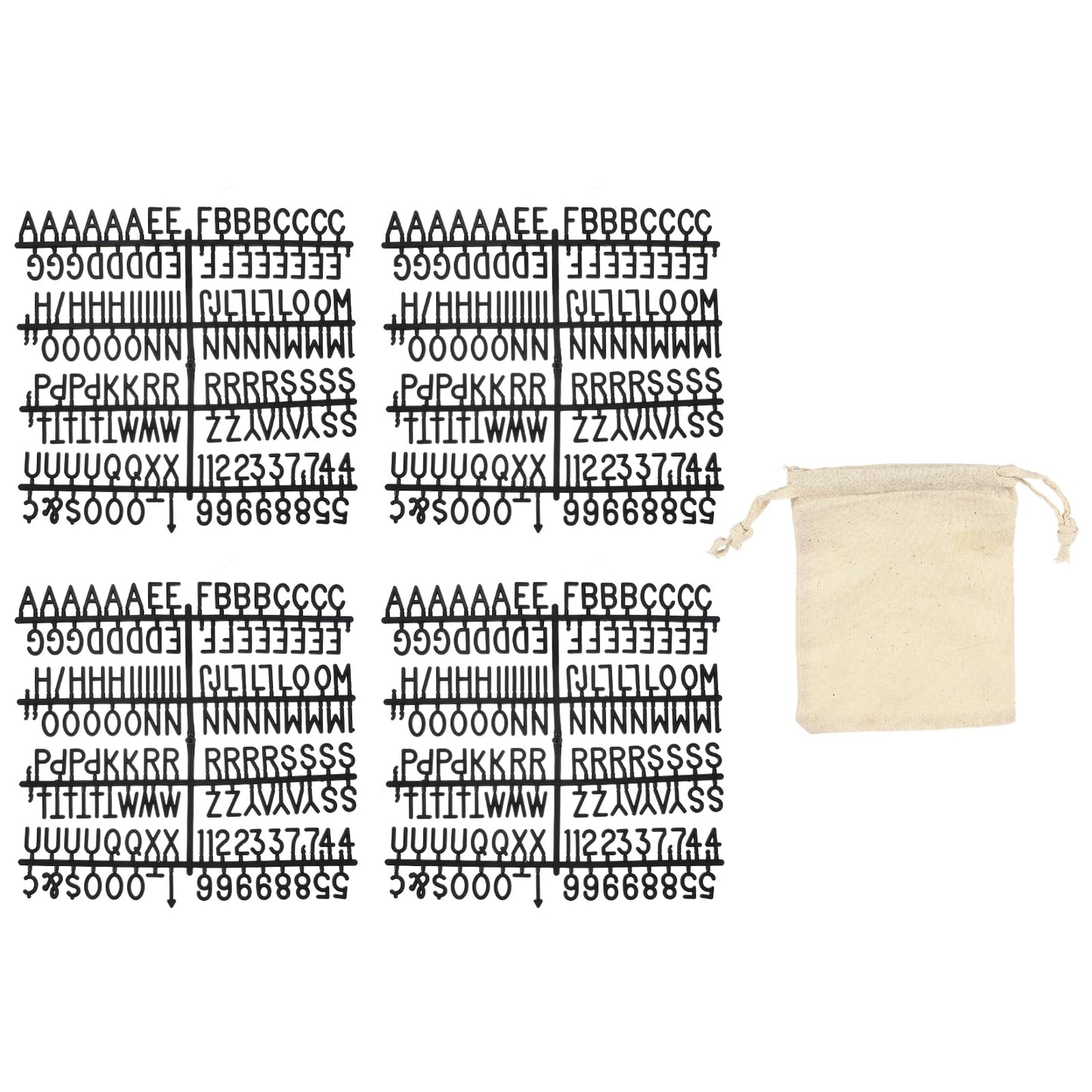 PATIKIL 588 Piece Plastic Letters Set for Felt Letter Board, Black Alphabet Message Board Accessories Including Letter Numbers with Restraint Strap for Cafe, Wedding, Birthday