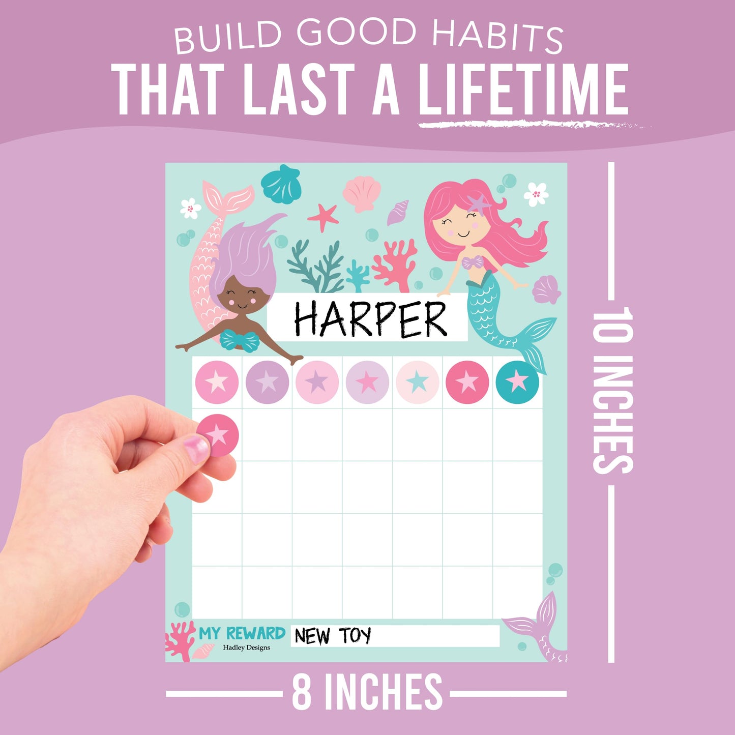 Sticker Chart for Kids Behavior at Home & Classroom - 25 Reward Chart for Kids Incentives, Gold Star Sticker Sheets, Mermaid Incentive Charts for Classroom Must Haves