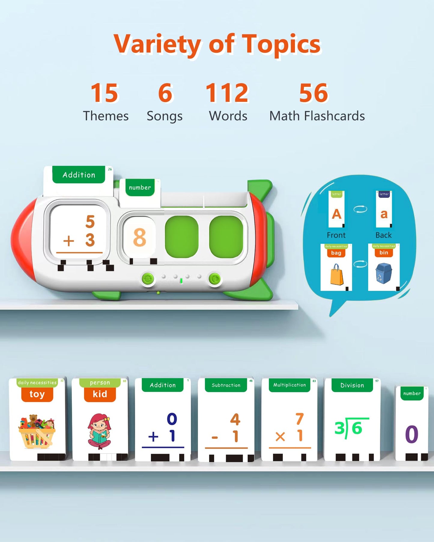 Cool Math Games & Talking Flash Cards for Toddlers 5-7 Years Old,Speech Therapy with 102 Sight Words and 56 Math Flash Cards,Sensory Toys for Kids with Autism,Ideal Gifts for Boys & Girls