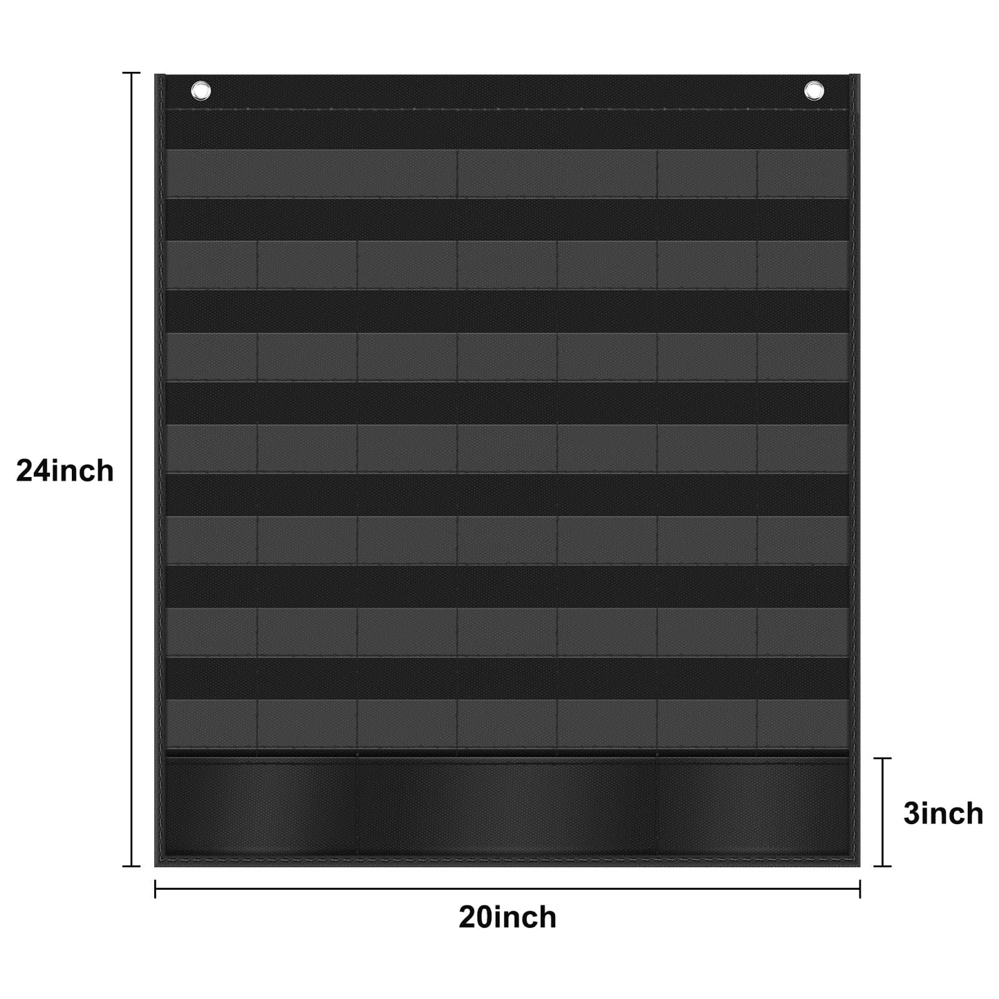 Godery Boho Calendar Pocket Chart for Classroom Cards Add-On School Supplies Teacher Decorations Bulletin Board Pre-K To 6th Grade, Black-1