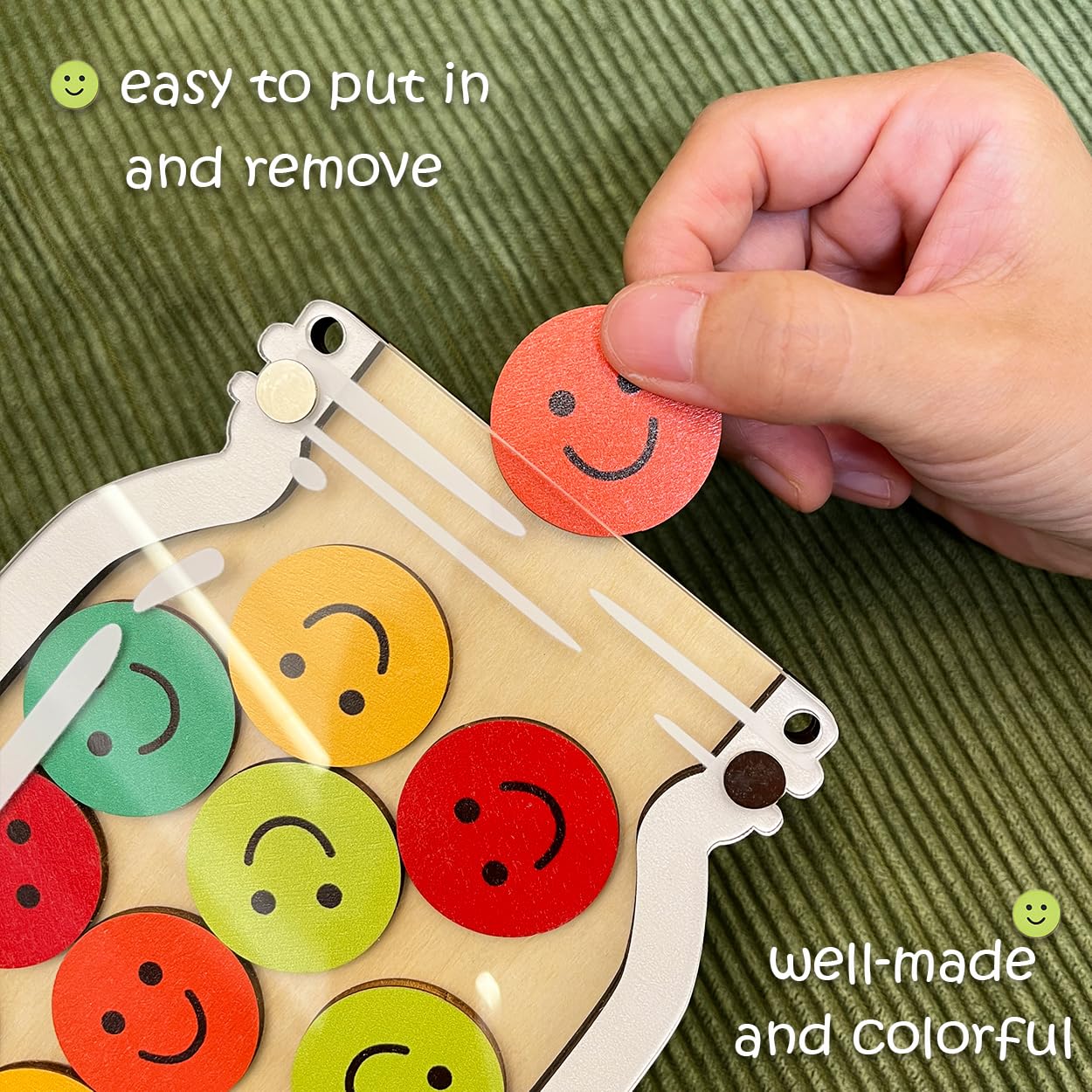 Magnetic Reward Jar for Kids, Classroom Reward System, Star Reward Jar, Incentive Good Behavior Responsibility Chart, Potty Training Rewards, Behavior jar for Boys Girls (Smile Face)
