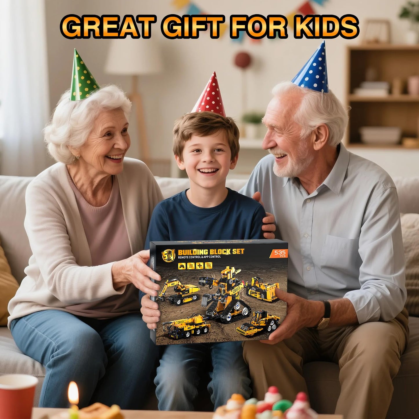 5 in 1 Building Toys STEM Robotics Kit for Kids 6-14, Remote & APP Controlled STEM Excavator/Truck/Robot/Bulldozer/Roller, 535 PCS Blocks RC Robot Erector Sets, Birthday Gift for 8 10 11 12+ Years Old