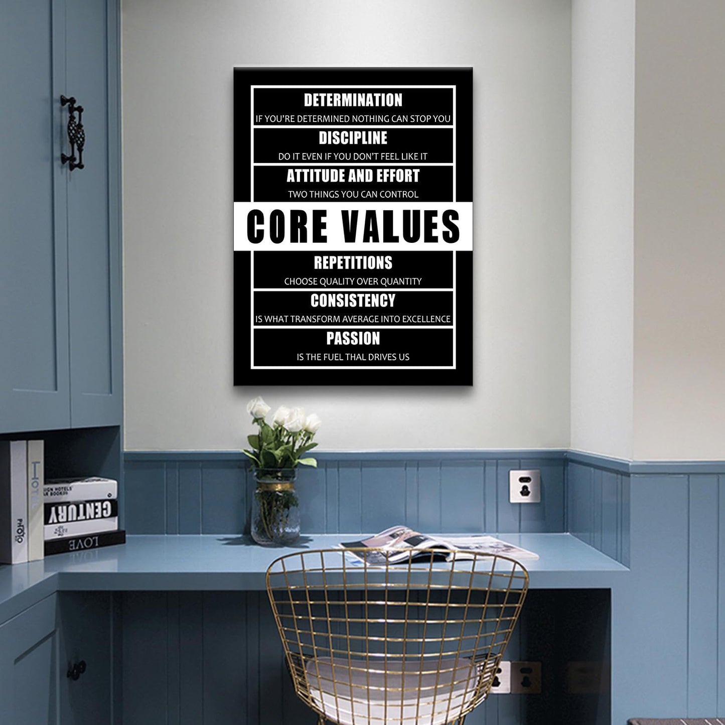 Motivational Canvas Wall Art Office Decor Inspirational Poster Quotes Picture Painting Artwork for Bedroom Teens Room Classroom Sign Framed Print Art Decoration Ready to Hang [18" W x 24" H]