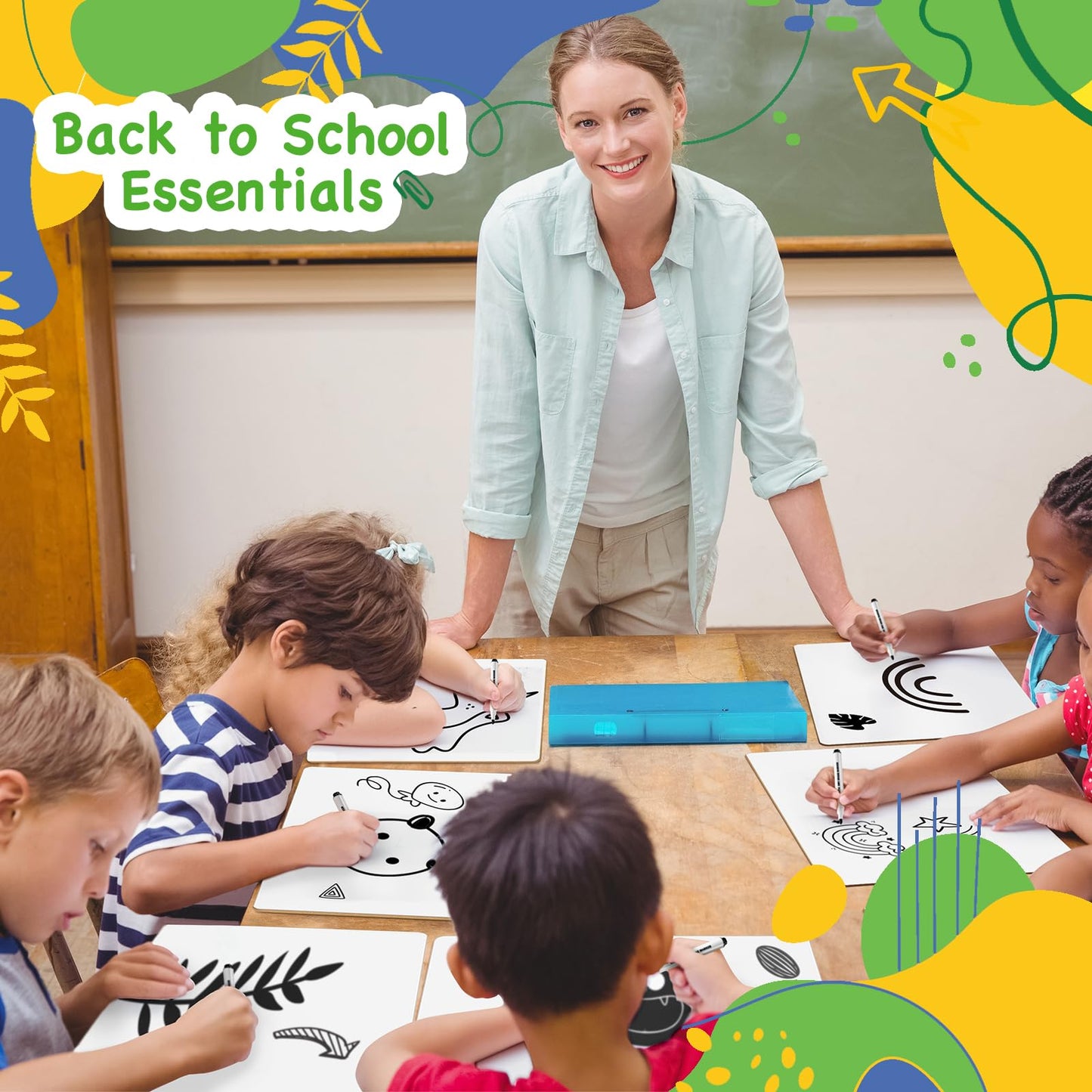 Ohuhu 30 Pack White Boards Double-Sided - 9"x 12" Small Dry Erase Board Class Set - Includes 30 Mini Whiteboards, 30 Black Markers and 30 Erasers for Students, Teachers, Classroom, School & Office