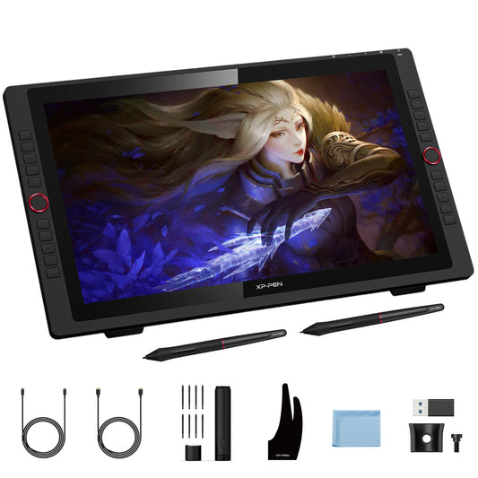XPPen Artist 24 Pro 2.5K QHD Drawing Tablet with Screen,16.7M Colors Graphics Tablet with 8192 Pen Pressure Battery-Free Tilt Stylus & 20 Shortcut Keys for Windows, Mac, Chrome, Linux, 23.8"
