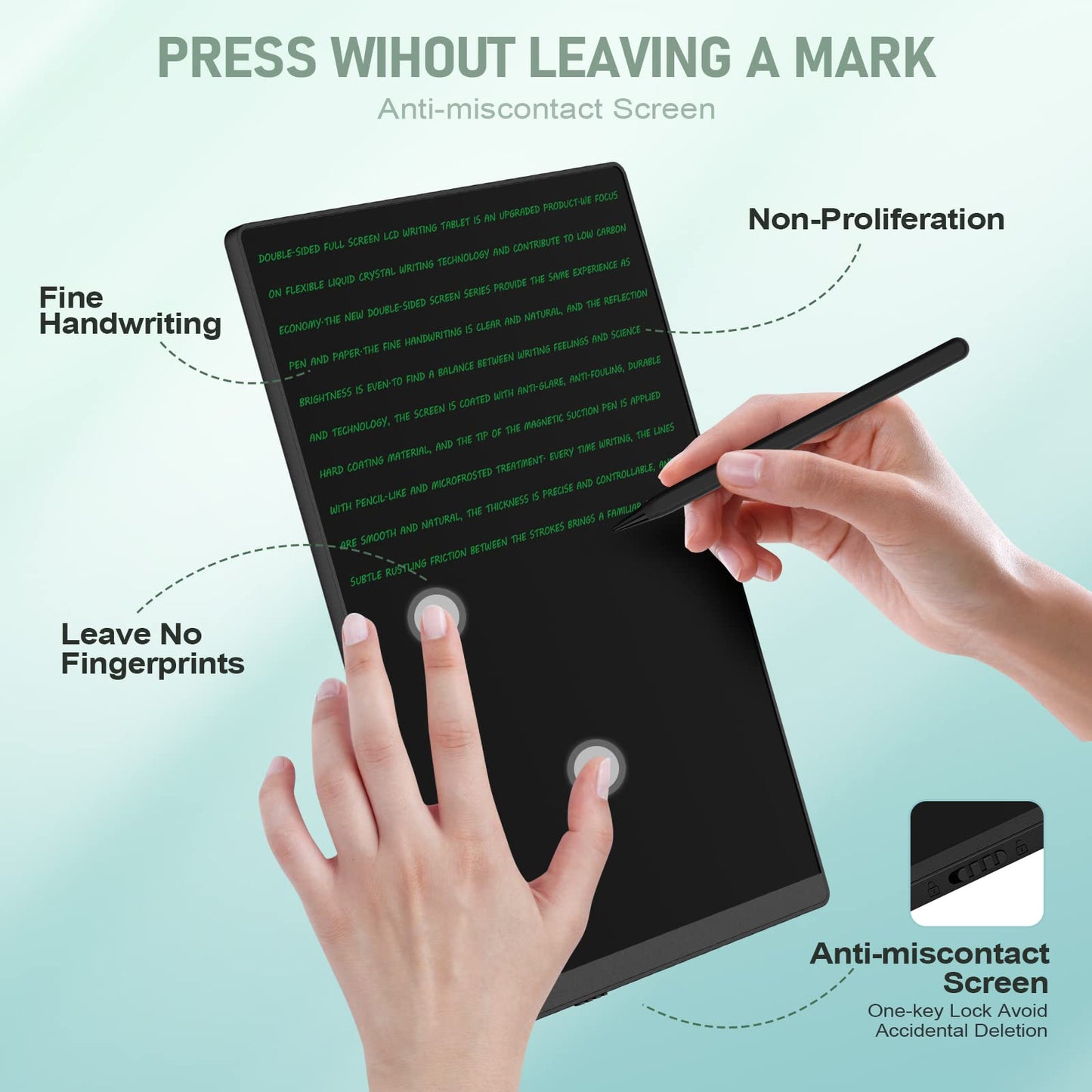 LCD Writing Tablet for Adults- 10.5″ LCD Writing Tablet,Double-Sided Full Screen,Digital Notepad for School,Office,Home,Erasable,Reusable