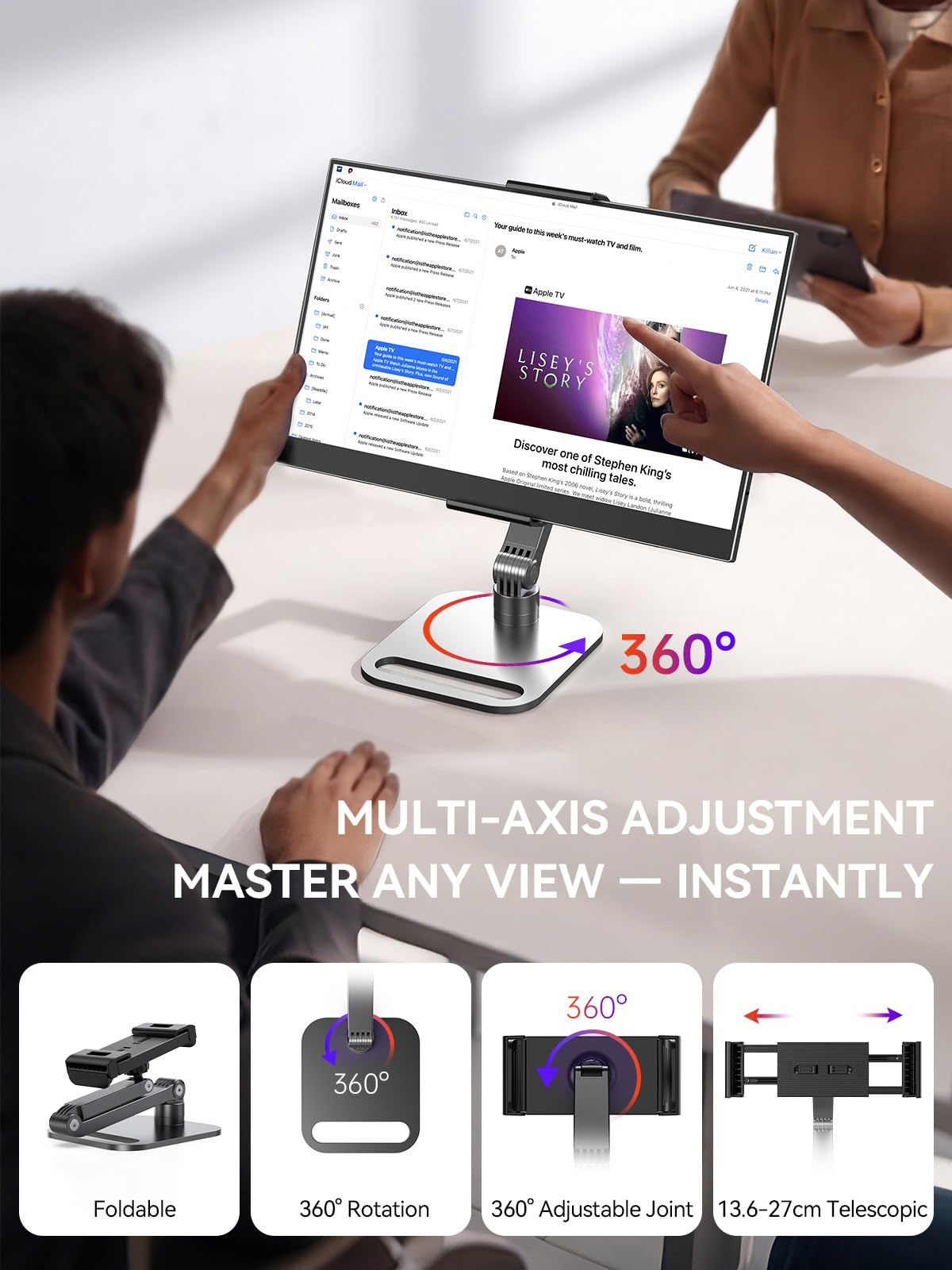 UPERFCET Portable Monitor, 15.6" 1080P 125% sRGB 2000:1 Contrast Ultra-Slim Laptop Monitor with Stand VESA USB-C Mini HDMI, Travel Second Screen for Computer, Phone, Mini PC, Game Consoles
