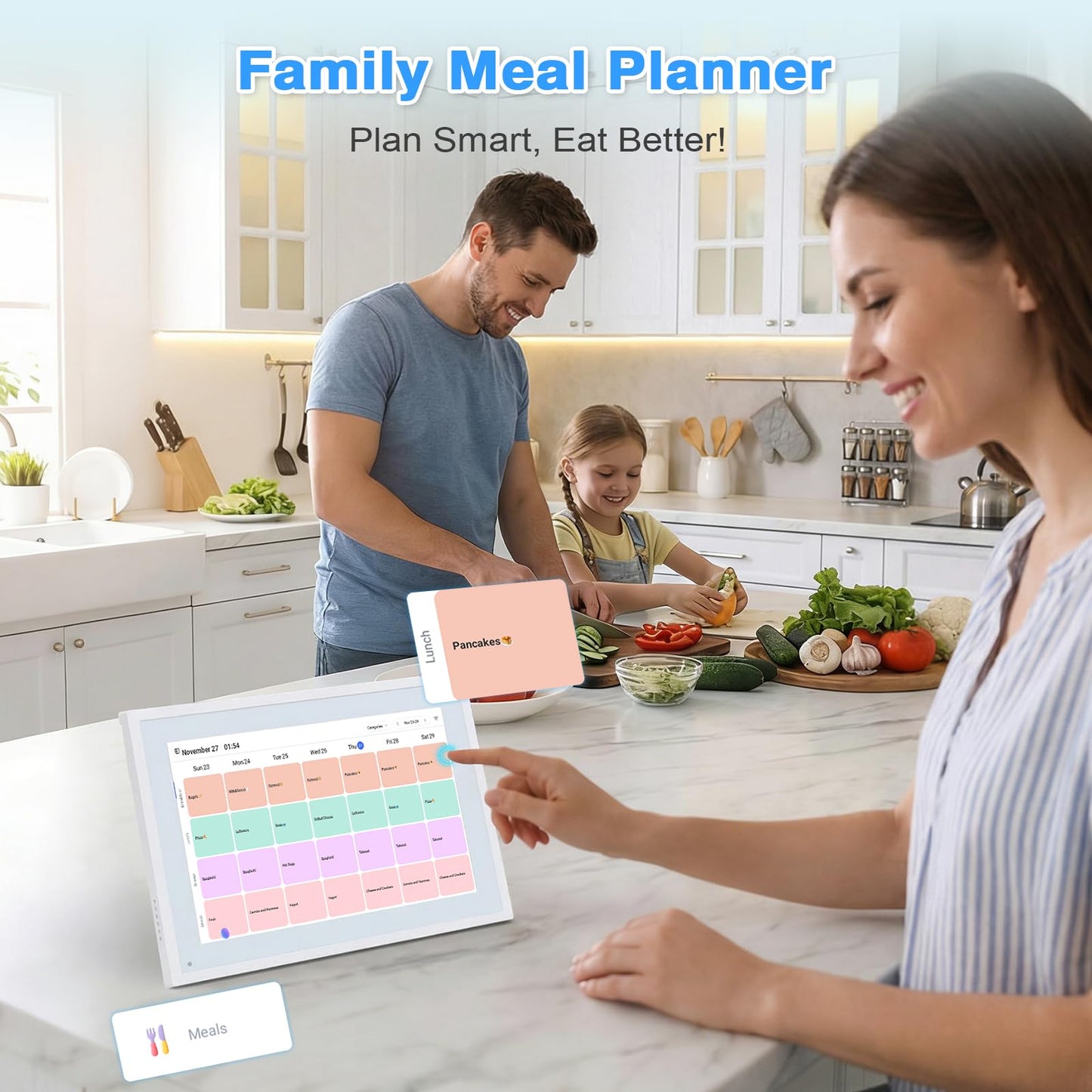 COMIX 10.1" Smart Calendar Display - Digital Family Wall Planner & Wi-Fi Chore Chart Syncs with Phones, Touch Screen Command Center & Digital Photo Frame for Home Organization, Office, Elderly