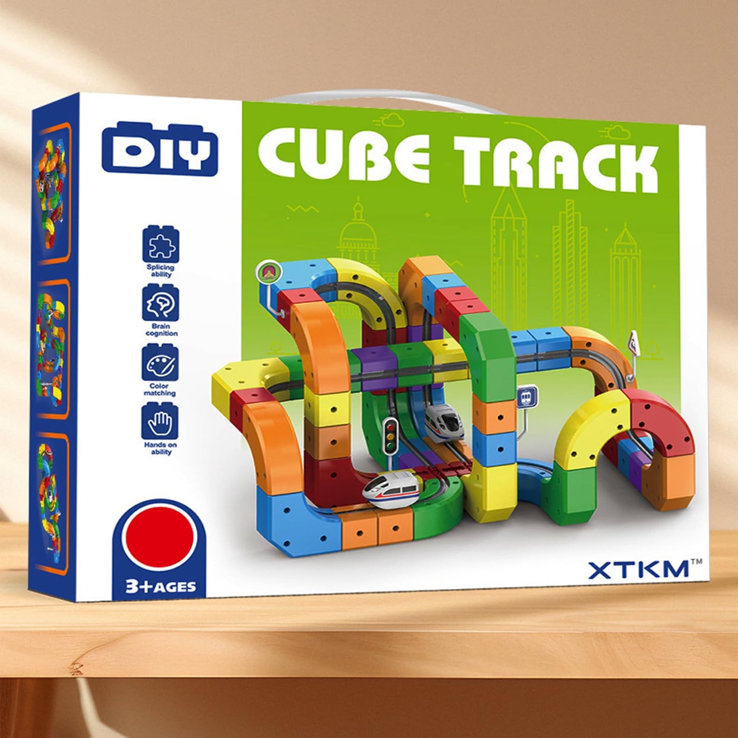 Magnetic Suction Rail Electric Train Set 3D Magic Flexible Race Track, 123 Pcs Race Car Track Block with Anti-Gravity, Educational Toy Boys Girls Birthday (123 PCS)