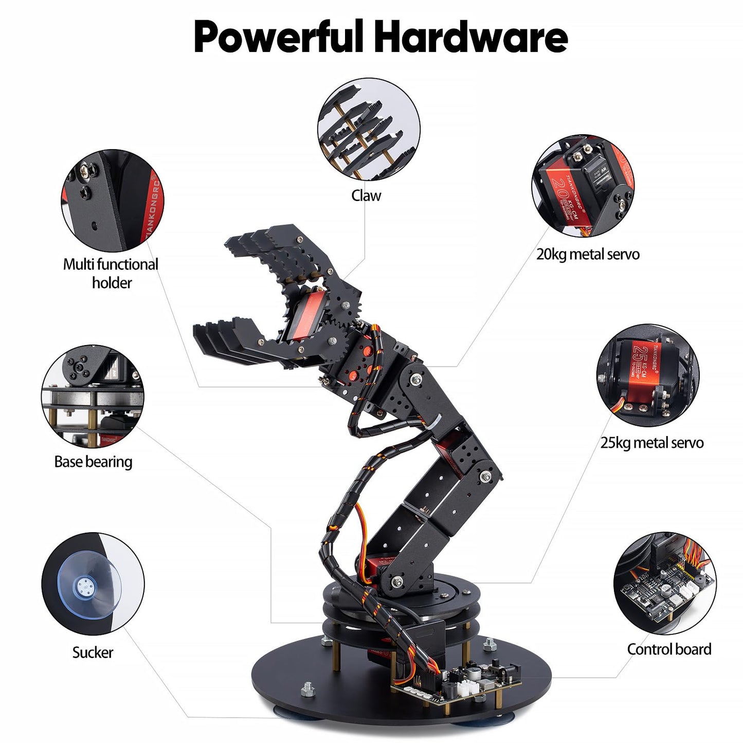 LK COKOINO 6-Axis Metal Robot Arm Kit with Joystick Control for Arduino Programming DIY Robotics Arm for STEM Learning, Educational Build & Play, Servo Motor Projects