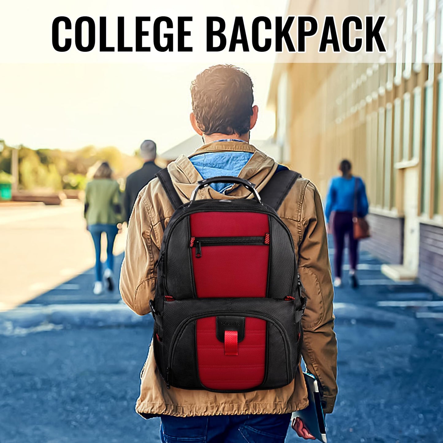 YOREPEK Large Backpack for Men, Extra Large Laptop Backpacks for Men Women, Water Resistant Travel Backpack Airline Approved Business Work Bag Fits 17 Inch Computer, Black