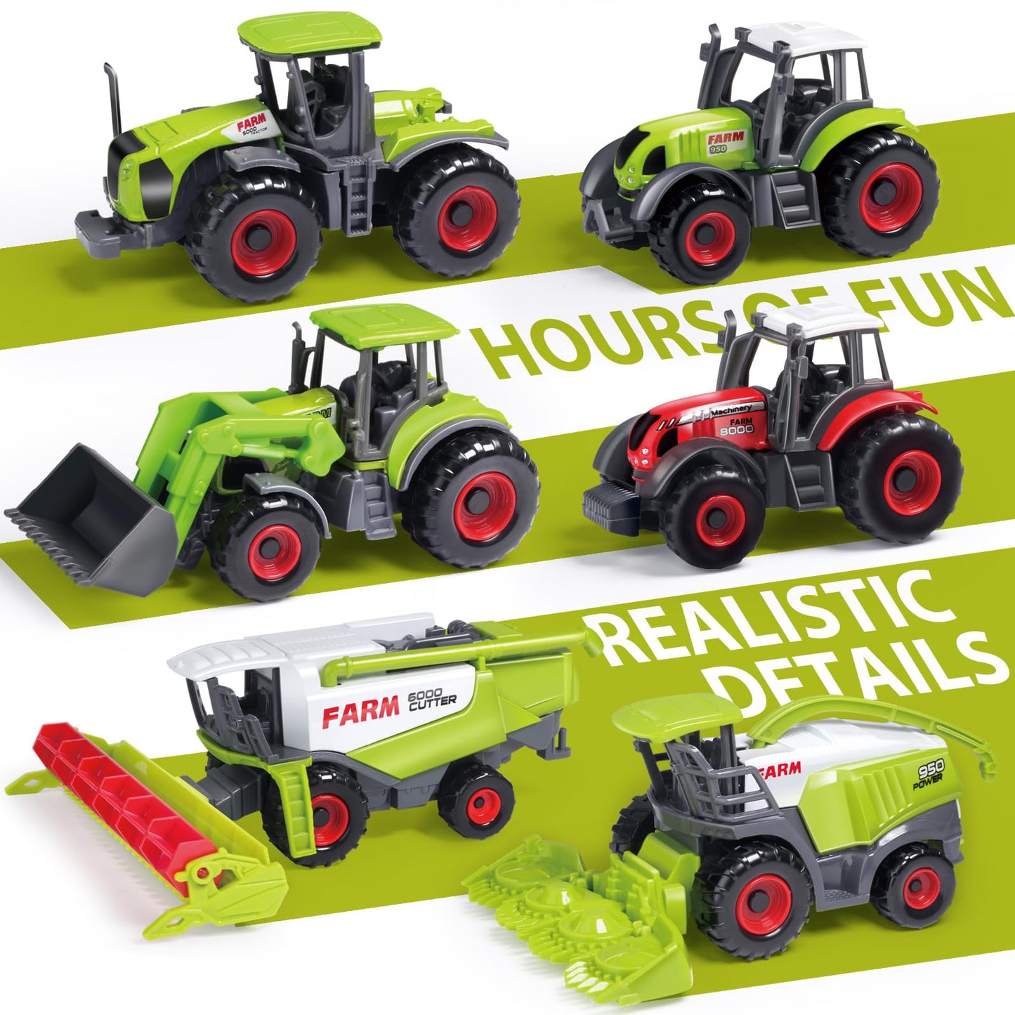 Oriate Farm Tractor Toys Vehicle with Animals & Activity Play Mat, 38Pcs Educational Realistic Kid's DIY Diecast Set, Kids Tractors Trailer Sprayer Cow Animal Toy Birthday Gift
