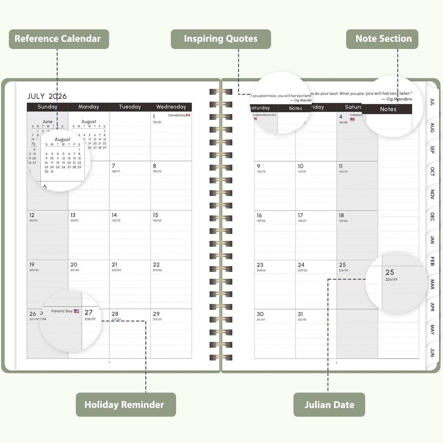 Planner 2026-2027, Weekly and Monthly Academic Planner, July 2026 - June 2027, Hardcover Calendar Agenda Book for School Year Planning, School Supplies for Teacher and Student, Letter Size(8.5'' x 11'')