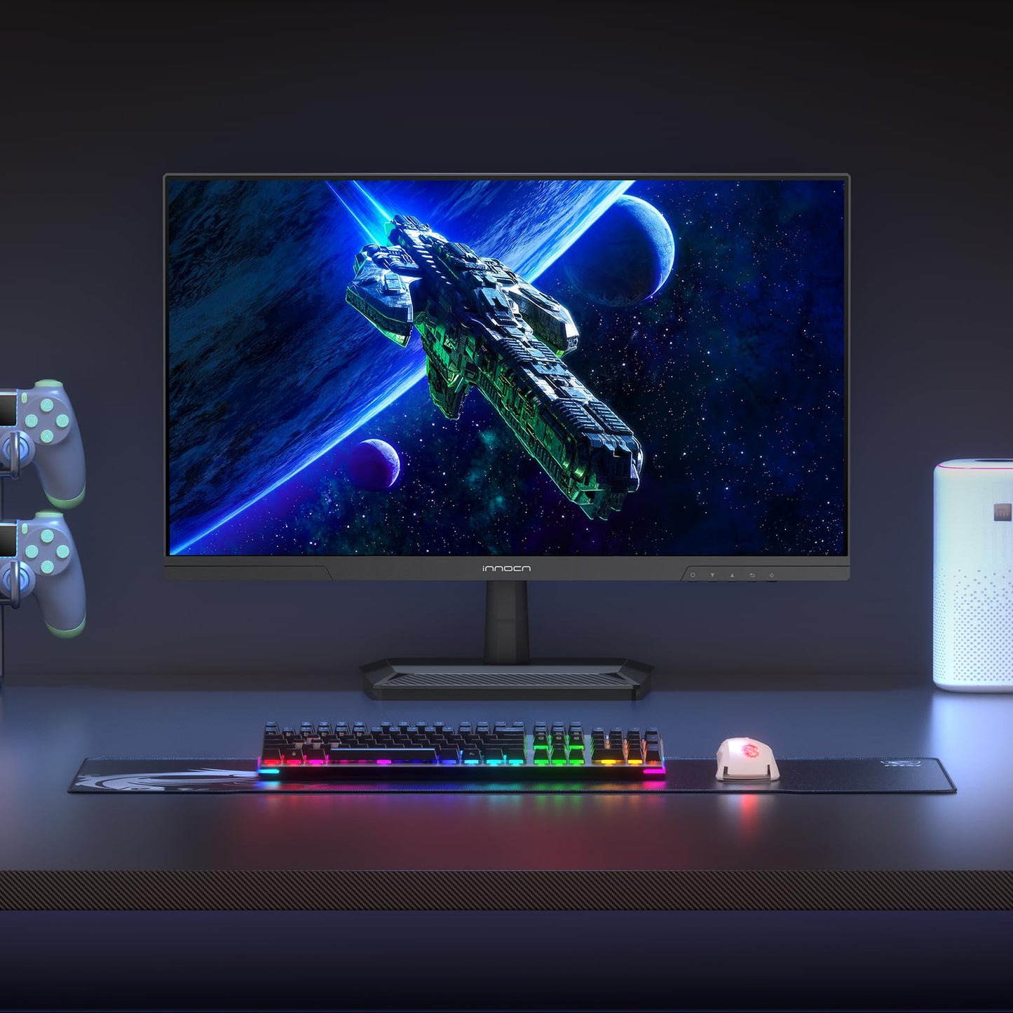 INNOCN 24.5 Inch Gaming Monitor 1440P 240Hz QHD 2K PC Desktop Gaming Screen Fast IPS HDMI 2.1 Display, DisplayPort, Built-in Speaker, 25G2S