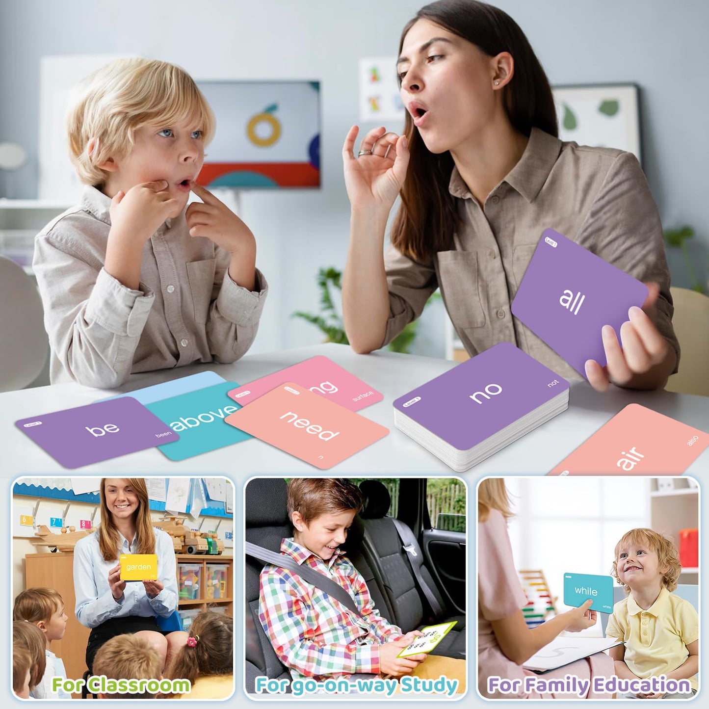 712 Sight Words/Phonics Flash Cards, Dolch & Fry High Frequency Site Words, Learn to Read CVC Blends, Short/Long Vowel Sounds, Flash Cards Games for PreK Kindergarten 1st 2nd 3rd Grade, Kids 4-10