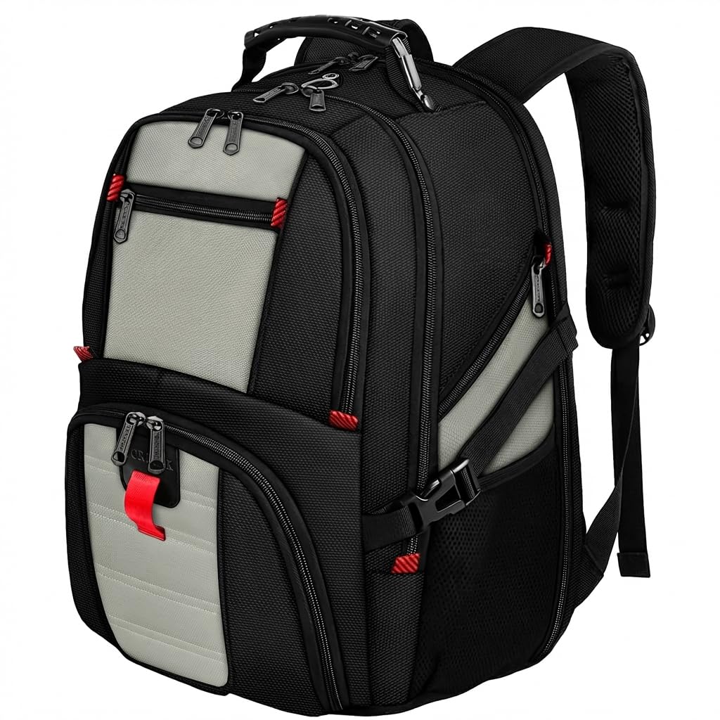 YOREPEK Large Backpack for Men, Extra Large Laptop Backpacks for Men Women, Water Resistant Travel Backpack Airline Approved Business Work Bag Fits 17 Inch Computer, Black