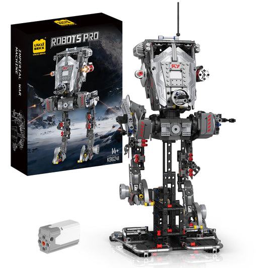 UNCLE BRICK Mechanical War Robots Building Blocks Sets,Interstellar War Walking Robot,Manual Rotation and Electric Drive,STEM Toys for Aged 8-13,A Perfect Birthday for Model Collectors