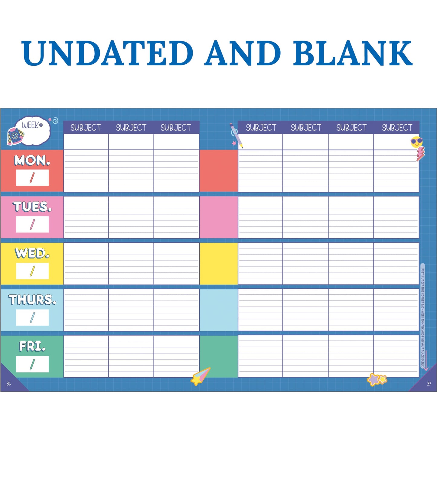 Carson Dellosa We Stick Together Teacher Planner 2026-2027, Undated 8" x 11" Lesson Plan Book with Retro Stickers, Class Schedule, Weekly Calendar, Homeschool and School Supplies, Classroom Must Haves
