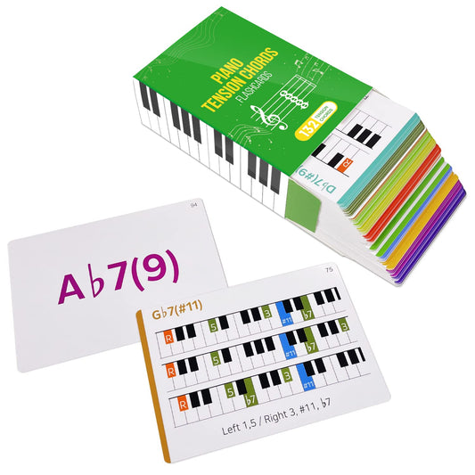 Spedemy Piano Tension Chord Flashcards in Gift Box - Color- Coded Flash Cards for 132 Chords - 11 Frequent Chords, 12 Keys - Fun Educational Flashcards for Piano, Music Learners