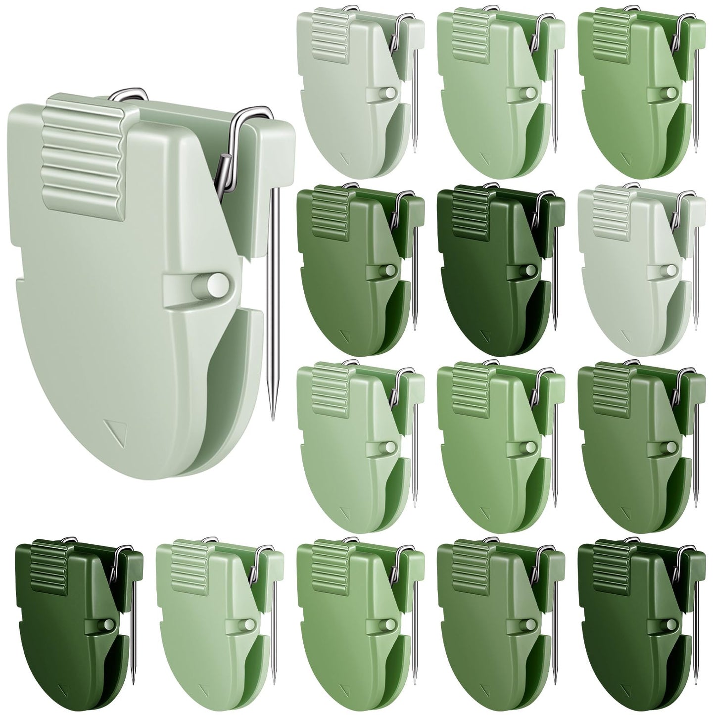 Feifeiya 15 Pcs Cubicle Clips Fabric Panel Cubicle Accessories Fabric Partition Panel Wall Clip Office Photos Wall for Notes Memos Standard Size, 40-Sheet Capacity (Sage Green)