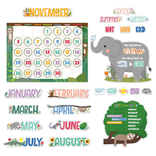 CTP Jungle Friends Calendar Set Bulletin Board Top Classroom Decorating Accents (Creative Teaching Press 10919)