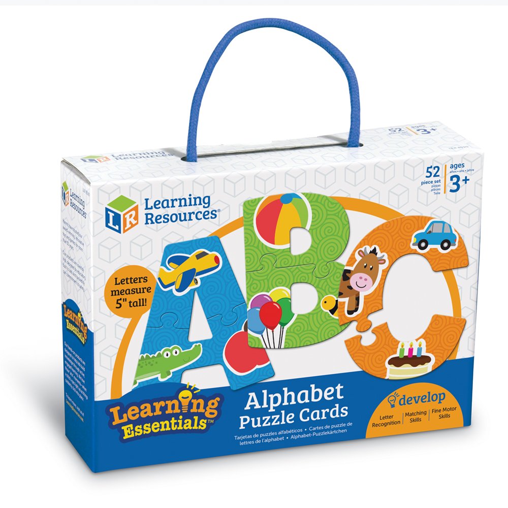 Learning Resources Alphabet Puzzle Cards, Early ABCs, Toddler Puzzle, 26-Self Correcting Puzzles, Alphabet Toys for Toddlers, ABC toys, 52 Pieces, Ages 3+
