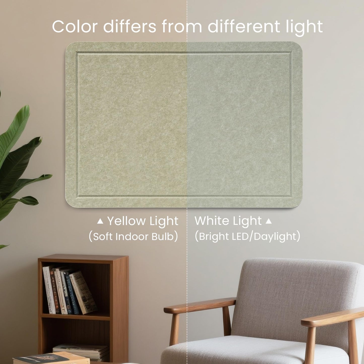 Lightomorrow Bulletin Board, 24 x 18 Inches Cork Board Alternative Decorative Felt Pin Board with Safe Removable Adhesives & 29 Push Pins for Home Office Classroom Walls-Sage