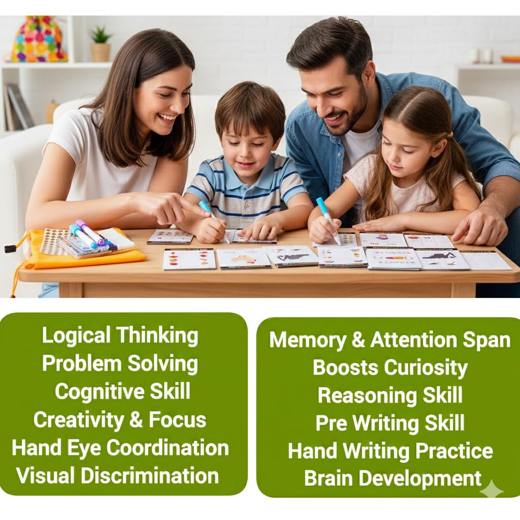 Activity Flash Cards, Workbook, Worksheet for Kids Ages 5, 6 | Toddler, Pre K, Kindergarten, Alphabet, Montessori Curriculum, Homeschooling Supplies, Preschool Early Learning