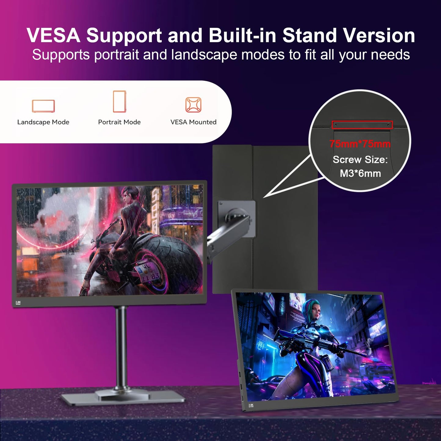 IBW 15.6" 2.8K 100Hz Portable Monitor Touchscreen, QHD 2880x1620 IPS Gaming Display, 300 Nits 100% sRGB HDR FreeSync, USB-C HDMI External Second Screen for Laptop PC Phone Switch PS5