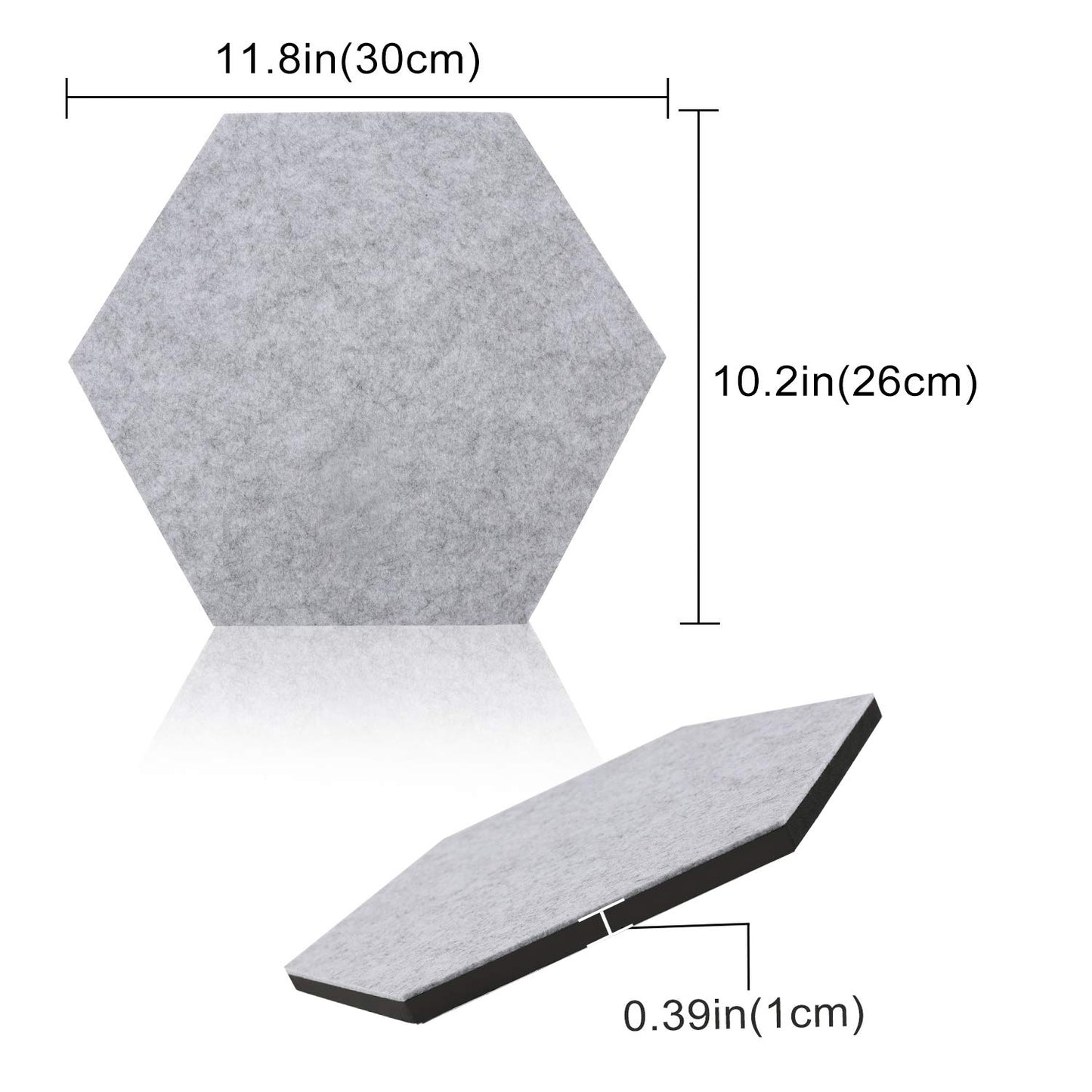 SEG Direct Hexagon Felt Cork Board Tiles, Self Adhesive Bulletin Board Large Felt Cork Boards for Walls Office with Push Pins 11.8 x 10.2 in, 5PCS(Orange/Ivory/Gray)