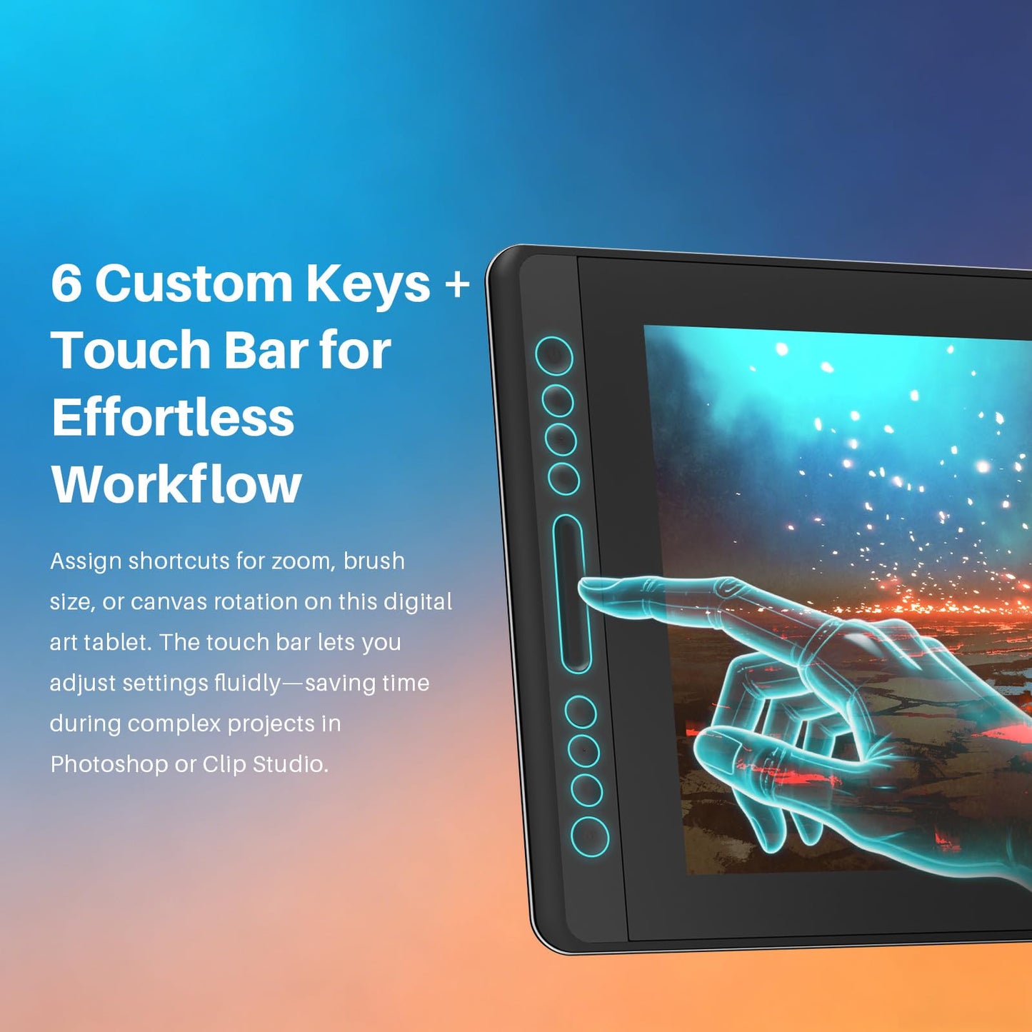 HUION KAMVAS Pro 16 Drawing Tablet with Screen, 15.6 inch Pen Display Anti-Glare Glass 6 Shortcut Keys Adjustable Stand, Graphics Tablet for Drawing, Writing, Design, Work with Windows, Mac and Linux