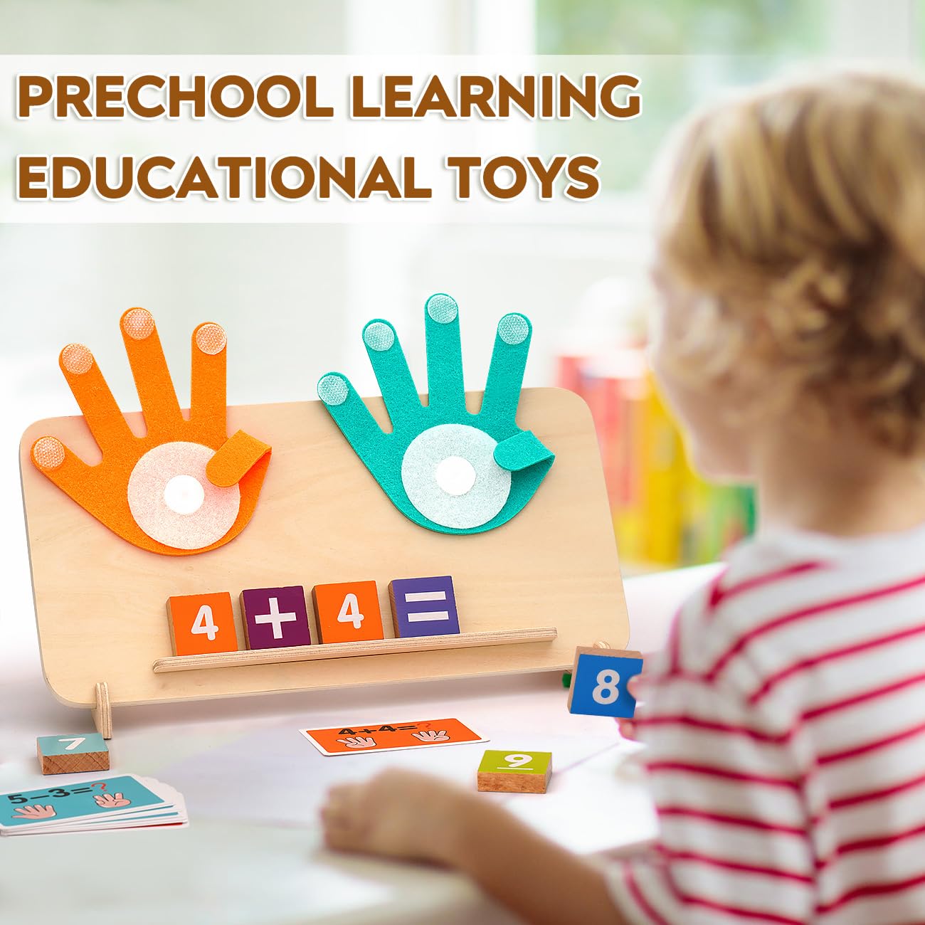 MOTREE Preschool Learning Toys for Toddlers 2-4, Educational Math Manipulatives Number Counting Blocks for Kids, Montessori Toys for 3-5 Year Old Boys Girls Birthday Gifts