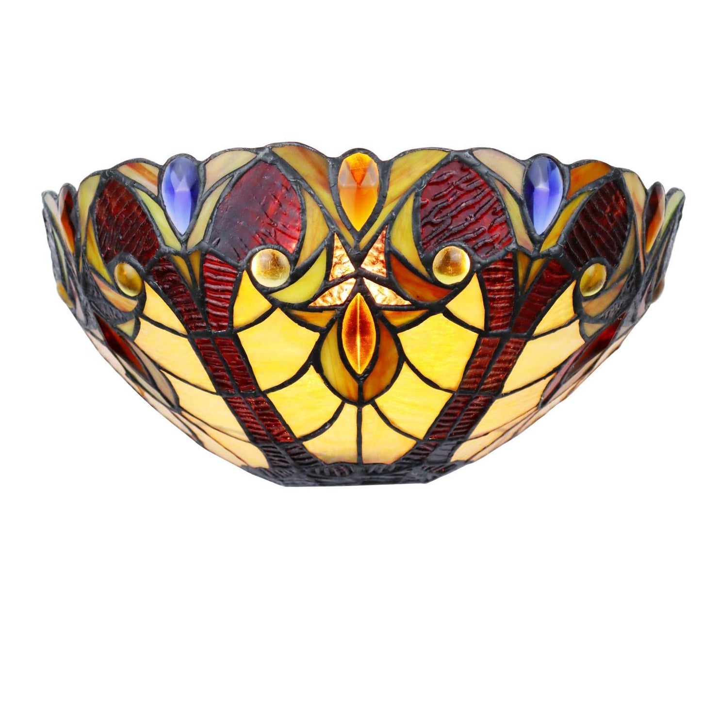 Chloe Lighting Adia Victorian Wall Sconce, 1 Light, Dark Bronze, 12in Wide, Multicolor Glass, Model CH38632AV12-WS1