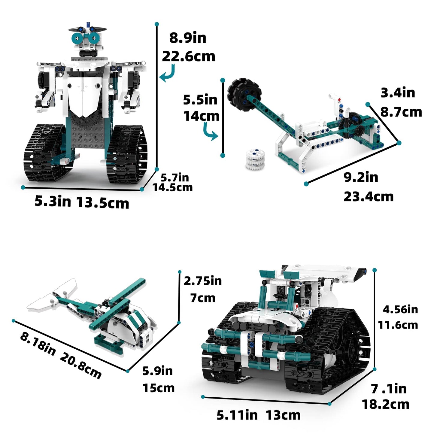 Suplanet STEM Robot Toys for 8-14, 12 in 1 Remote Control Robotics Toys for Kids, Programmable Building Robot Kit Birthday Present for Science Educational(557 Pcs)