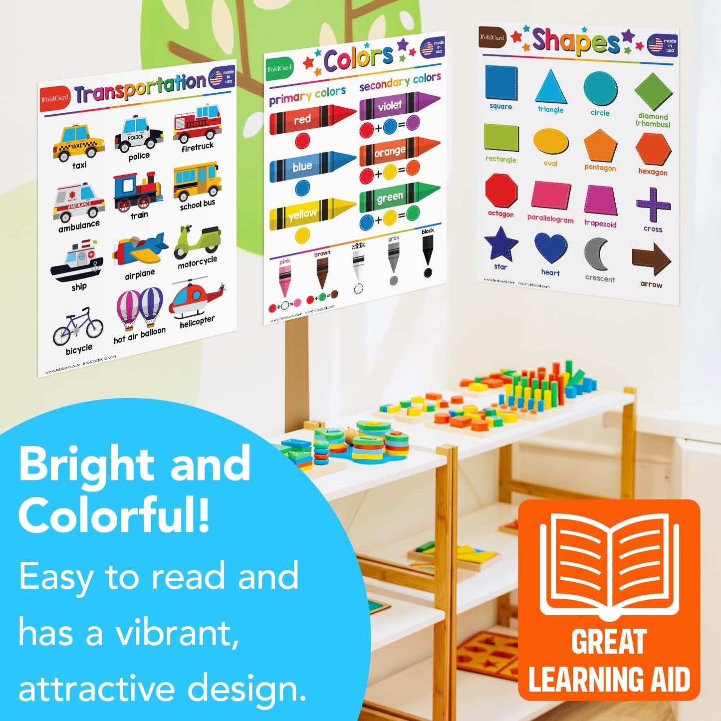 Beginner Bundle – 7 Educational Posters – Classroom and Homeschool Learning Chart Decorations and School Supplies Materials, Preschool to Grade 3 | Printed on Durable and Glossy Cardstock | 8.5" x 11"