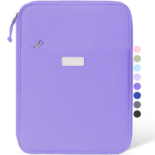 Sooez Zipper Binder Bag, 1 Inch Binders 3 Ring O-Ring, 5-Tab Dividers Expanding File Folder, 500-Sheet Capacity Three Ring Binder, Deep Purple