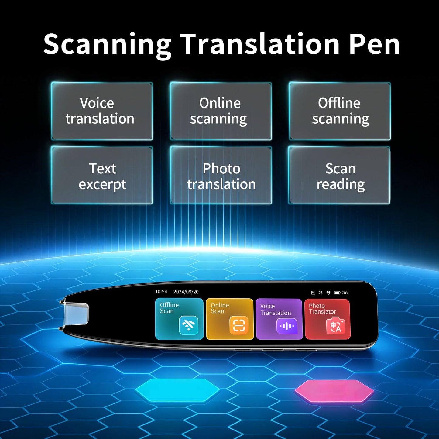 Translator Pen&Scan Reader Pen for Language Learners&Dyslexia&Learning Difficulties& Adults,OCR Translation Pen&Pen Scanner,Text to Speech Device for 142 Language(Grey)