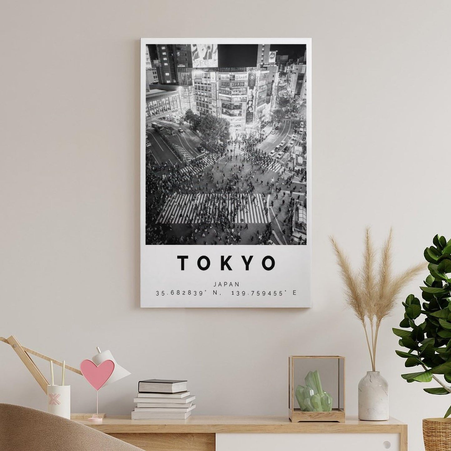 JHXNJDPOST Tokyo Black And White Urban Scene Poster Canvas Wall Art Aesthetic Decorative Painting Living Room Restaurants, Pool Halls And Hotelsstyle-1 12x18inch(30x45cm)