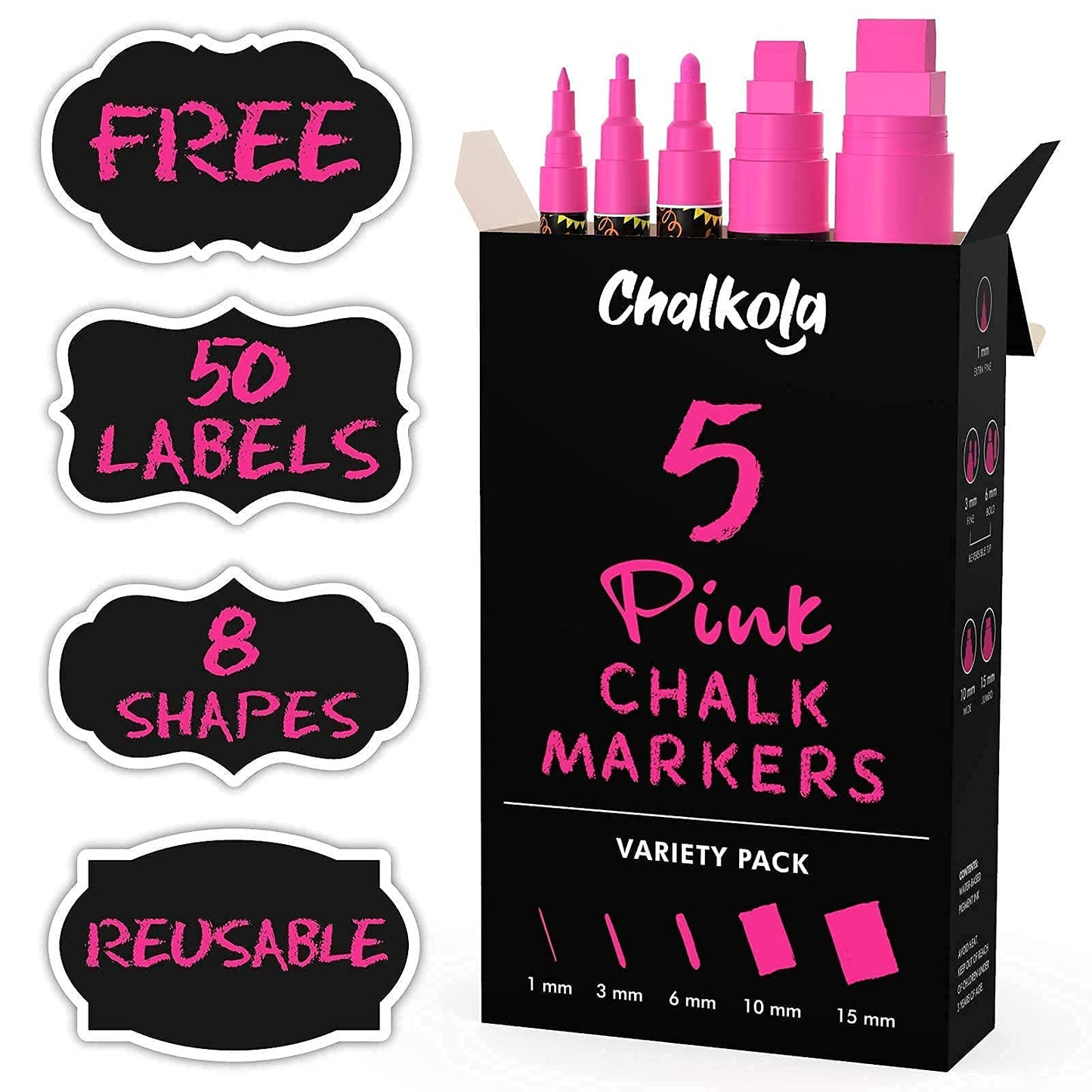 Chalk Art Bundle - 5 Pink Variety + 10 Vintage 6mm