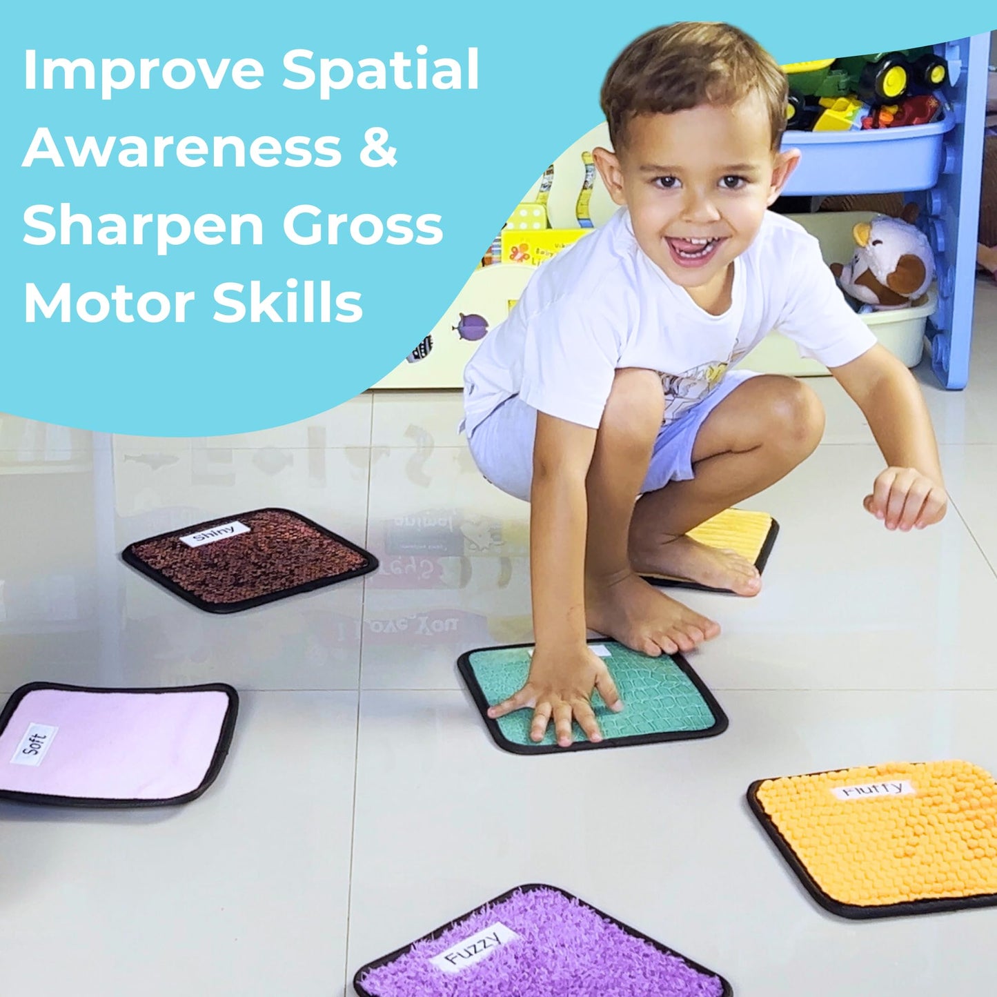 9 Labeled Sensory Mats w/Lesson Plans | Sensory Toys for Kids with Autism | Mats for Autistic Children | Occupational Therapy Toys | Sensory Wall for Autism Classroom Must Haves